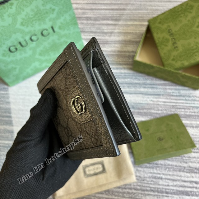 Gucci專櫃2022新款男士短夾錢包 古馳Ophidia系列短夾597609 gqy4330